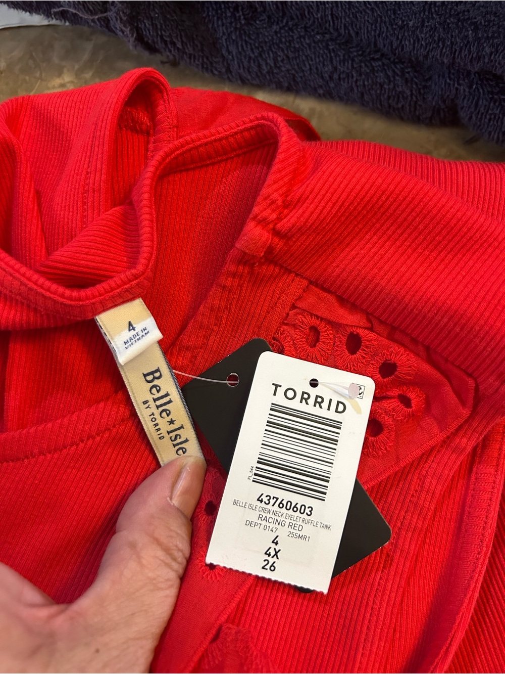 torrid Red Ruffle Eyelet Tank Top - Picture 4 of 4